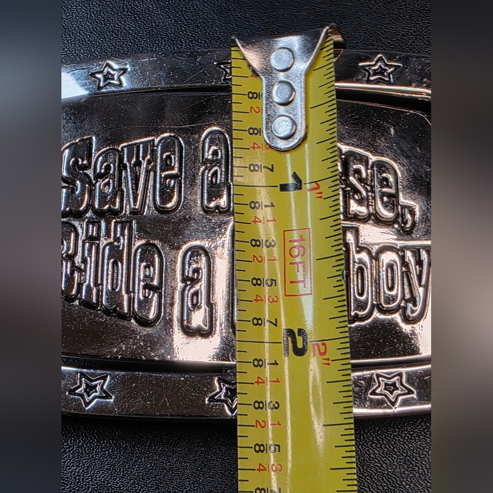 "Save A Horse, Ride A Cowboy" One Side & a Rodeo Image / Metal Belt Buckle - Picture 9 of 10